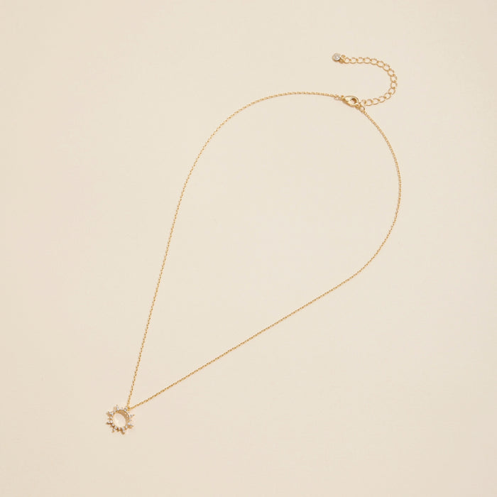 Sun Charm Gold Dip Short Necklace