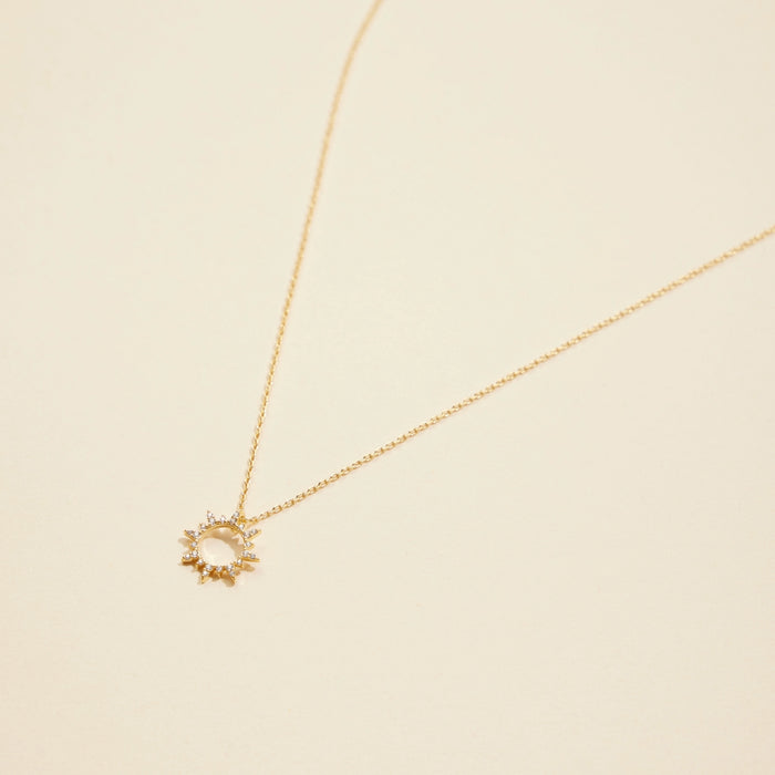 Sun Charm Gold Dip Short Necklace