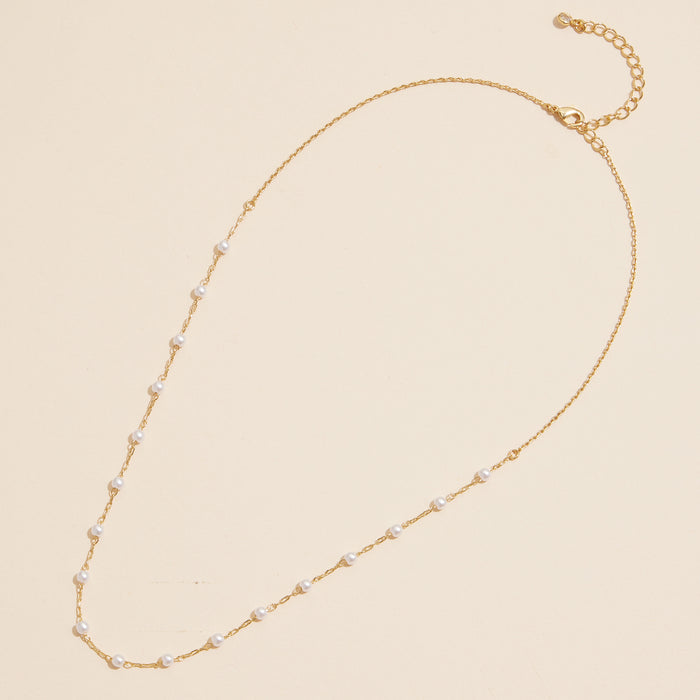 2mm Classic Pearl Link 18K Gold Dipped Necklace