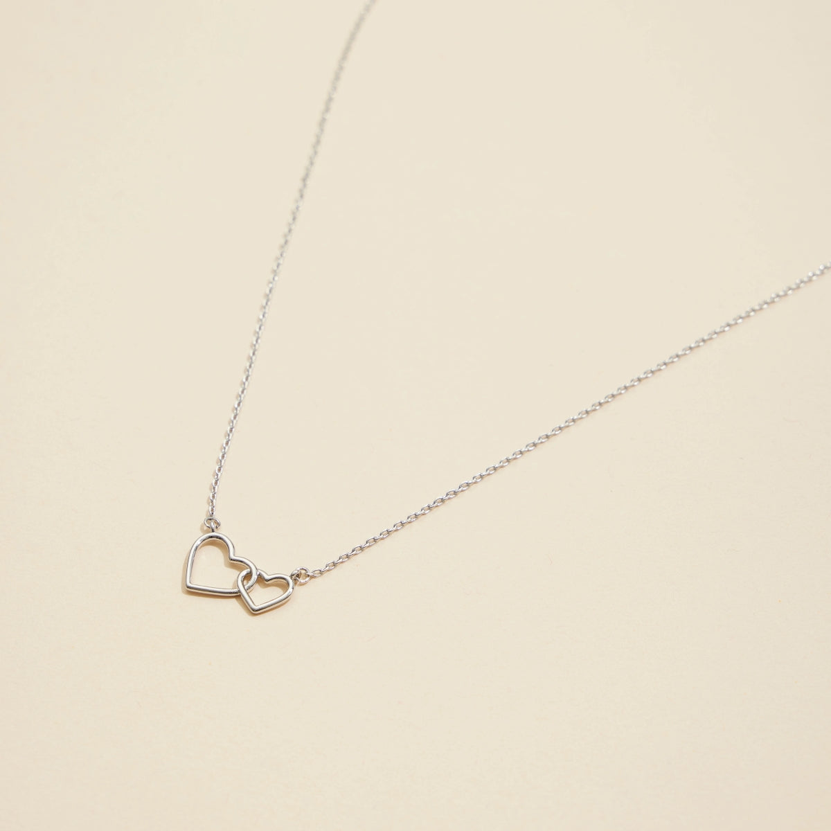 Interlocking Hearts Gold Dip Short Necklace