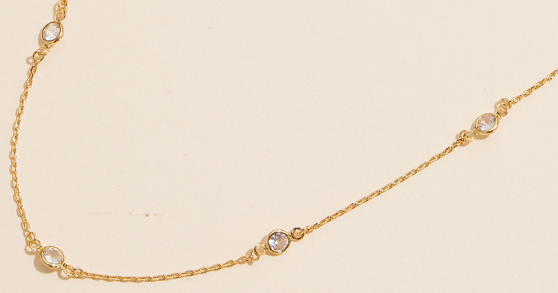 Cubic Zirconia 18K Gold Dipped Chain-Necklace