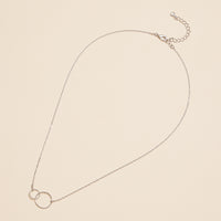 18K Double Circle Pendant Necklace