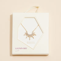 18K Gold Sunburst Pendant Necklace