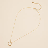 7mm Wavy Circle Charm 18K Gold Dip Necklace