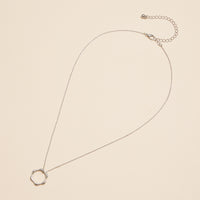 7mm Wavy Circle Charm 18K Gold Dip Necklace