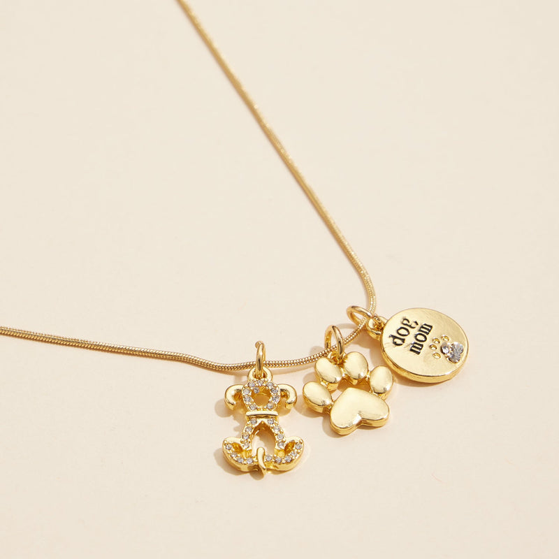 Gold Dipped 18K Dog Mom Charm Necklace