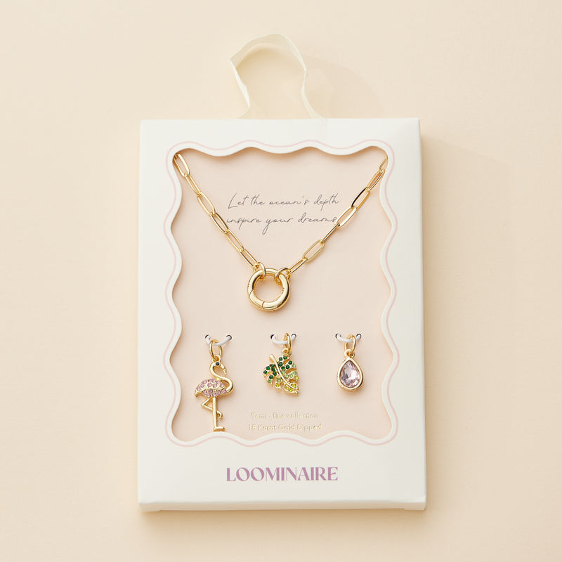 Tropical Vibes Gold Dipped 18K Charm Necklace