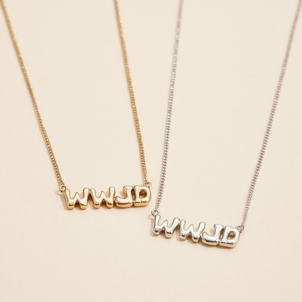 WWJD What Would Jesus Do 18K Gold Necklace