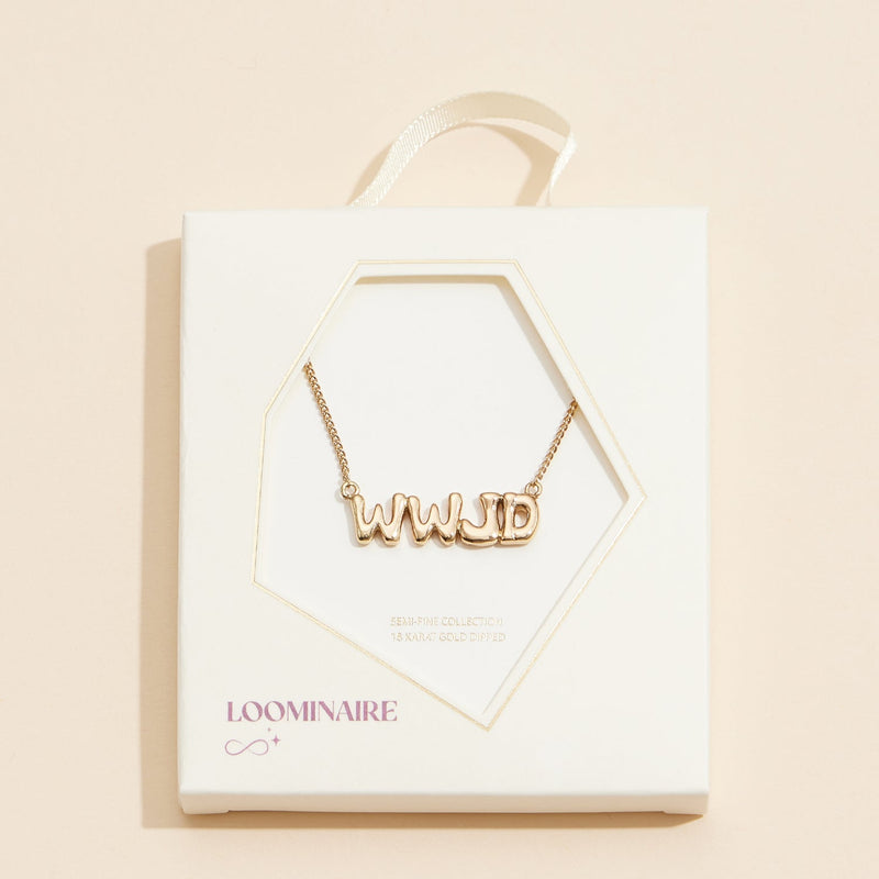 WWJD What Would Jesus Do 18K Gold Necklace