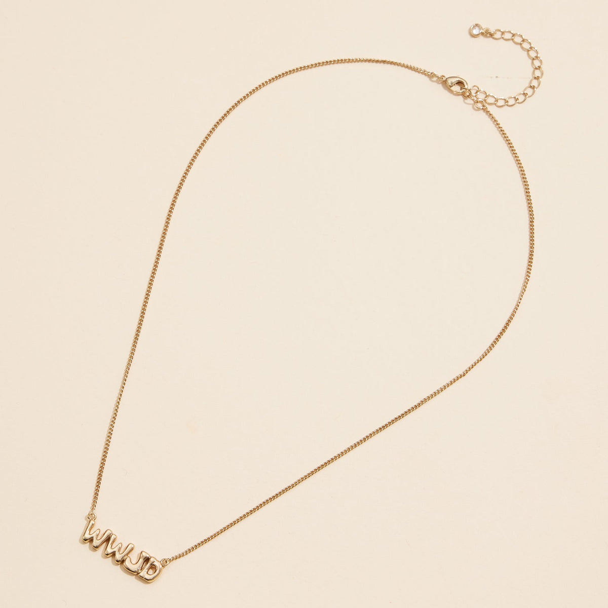 WWJD What Would Jesus Do 18K Gold Necklace