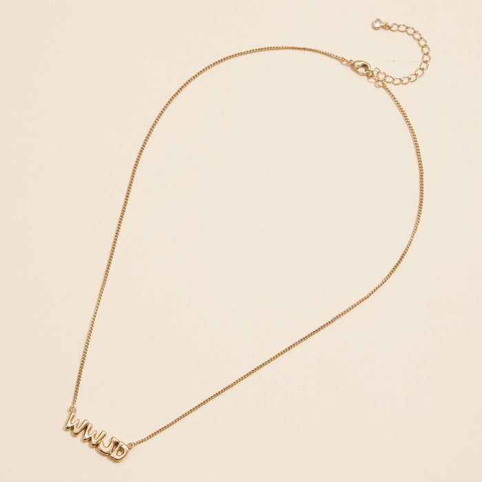 WWJD What Would Jesus Do 18K Gold Necklace