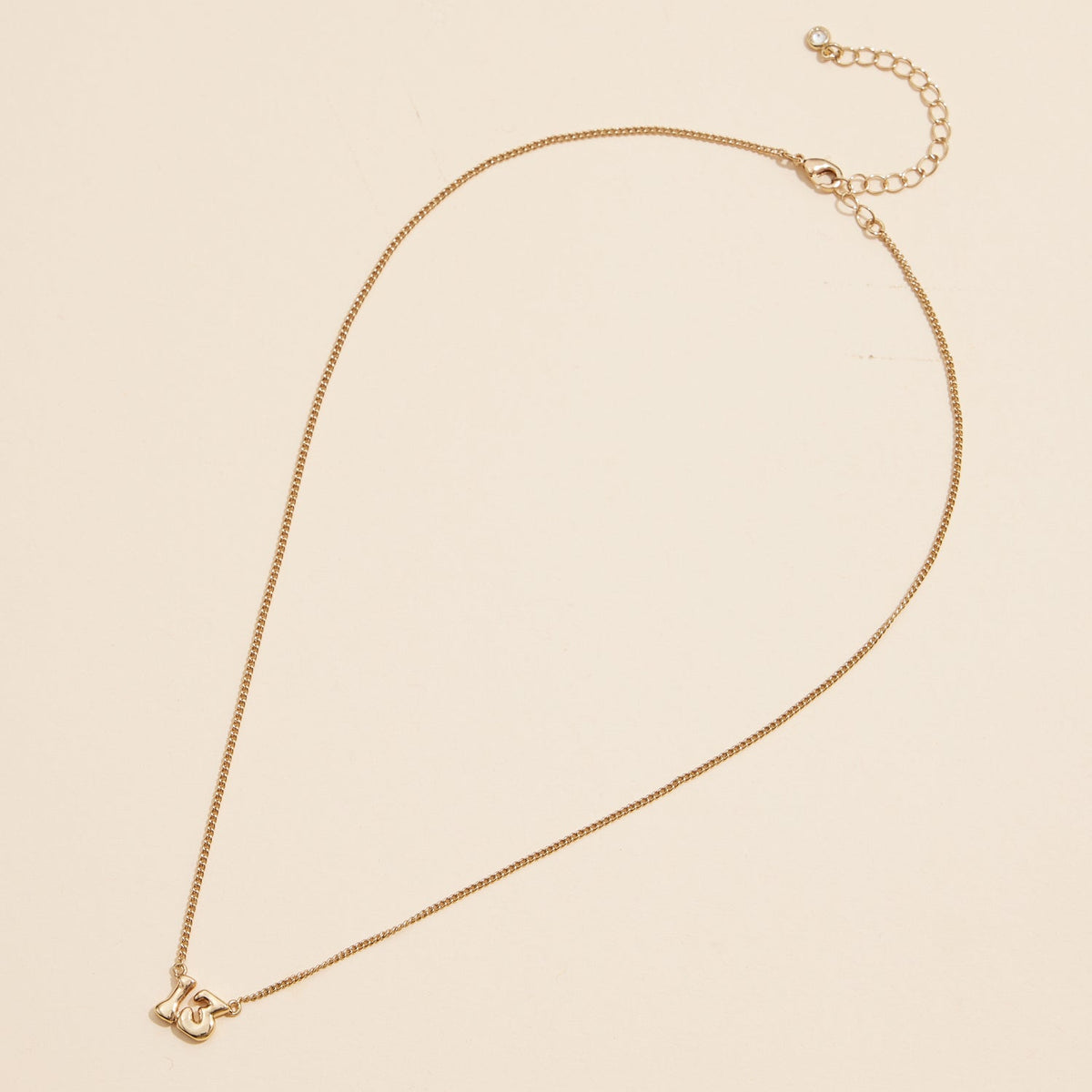 Lucky Number 13 Gold Dip Necklace