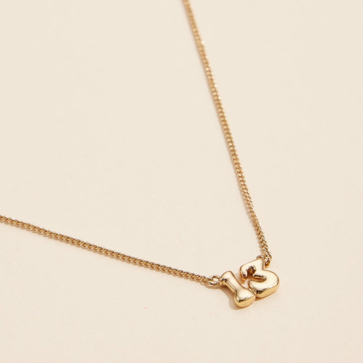 Lucky Number 13 Gold Dip Necklace