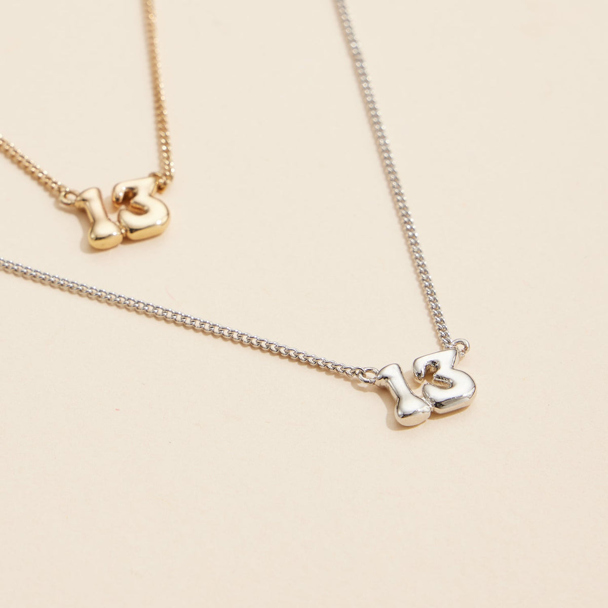 Lucky Number 13 Gold Dip Necklace