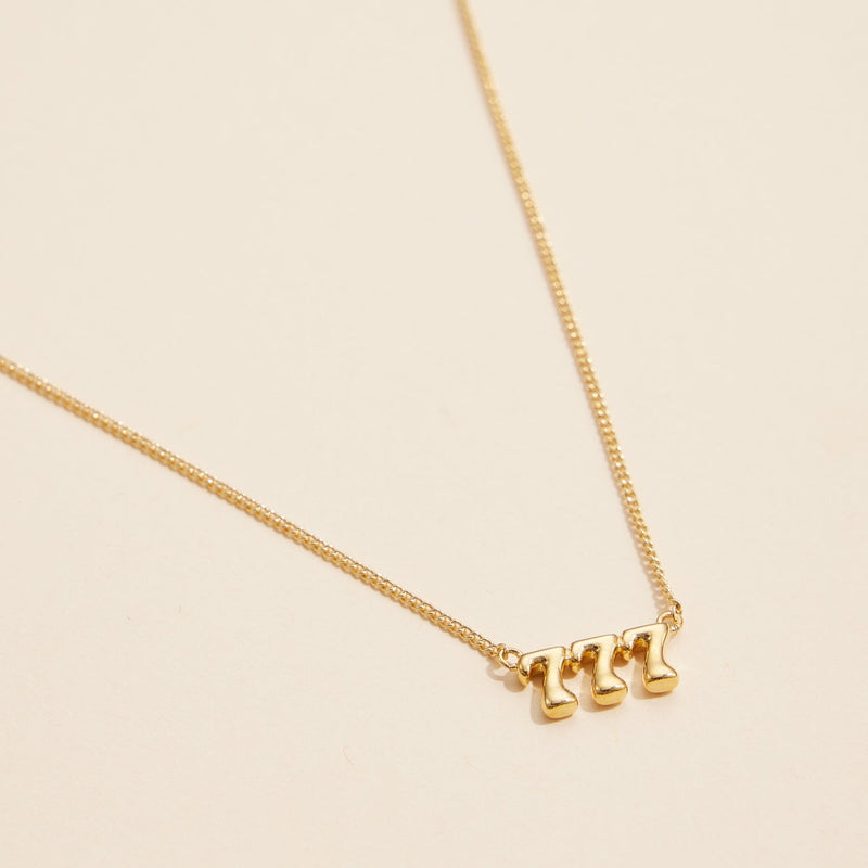 Angel Number "777" 18K Gold Dipped Necklace