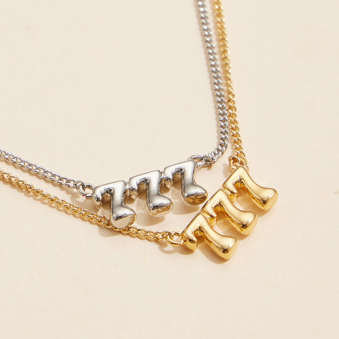 Angel Number "777" 18K Gold Dipped Necklace