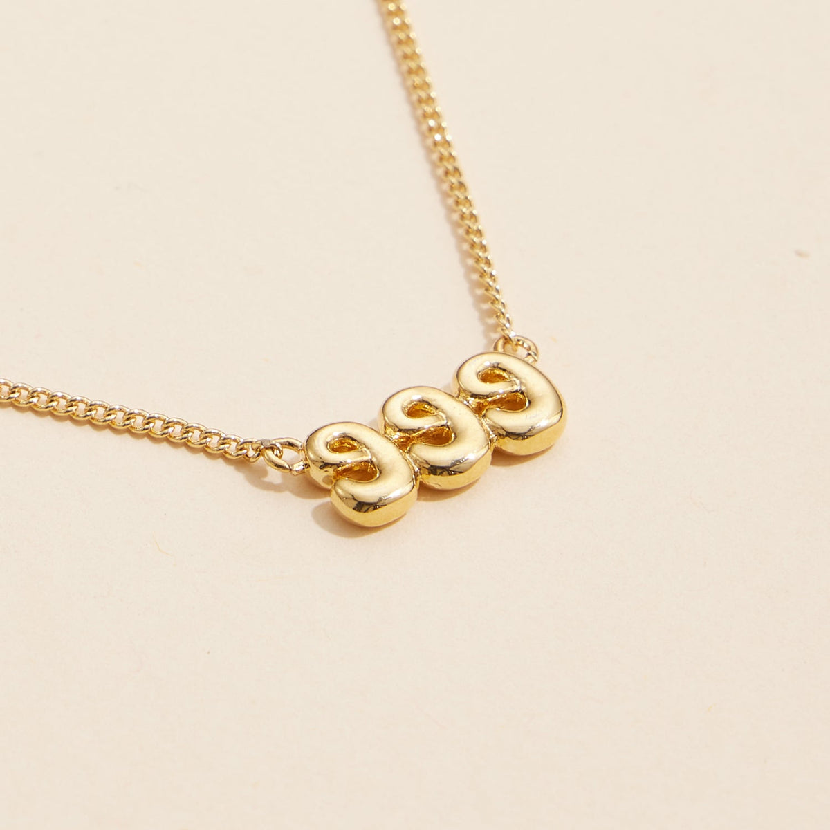 Angel Number "999" 18K Gold Dipped Necklace