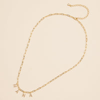 Sparkling "NANA" Cubic Zirconia 18K Gold Charm Necklace