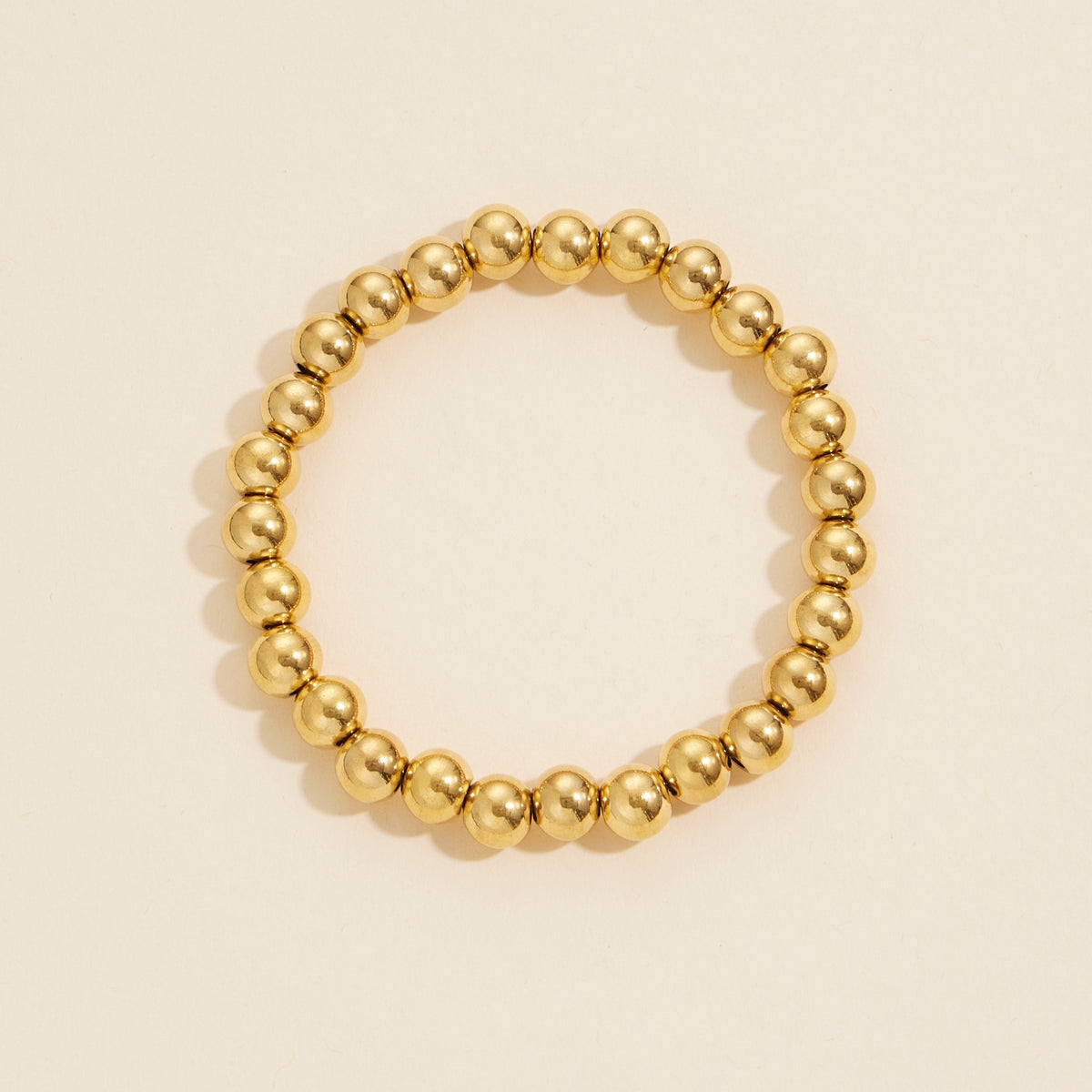 Beaded Gold Dip Stainless Steel Stretch Bracelet