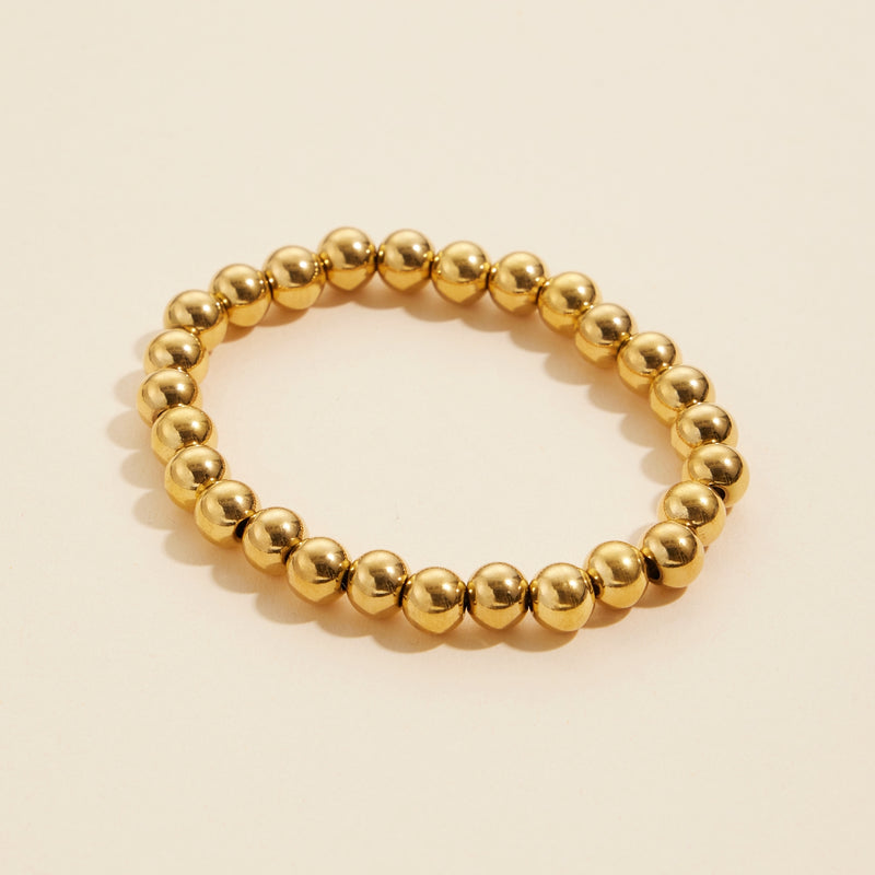 Beaded Gold Dip Stainless Steel Stretch Bracelet