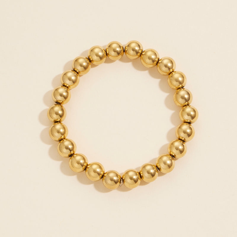 Basic Beaded Gold Dip Stainless Steel Bracelet