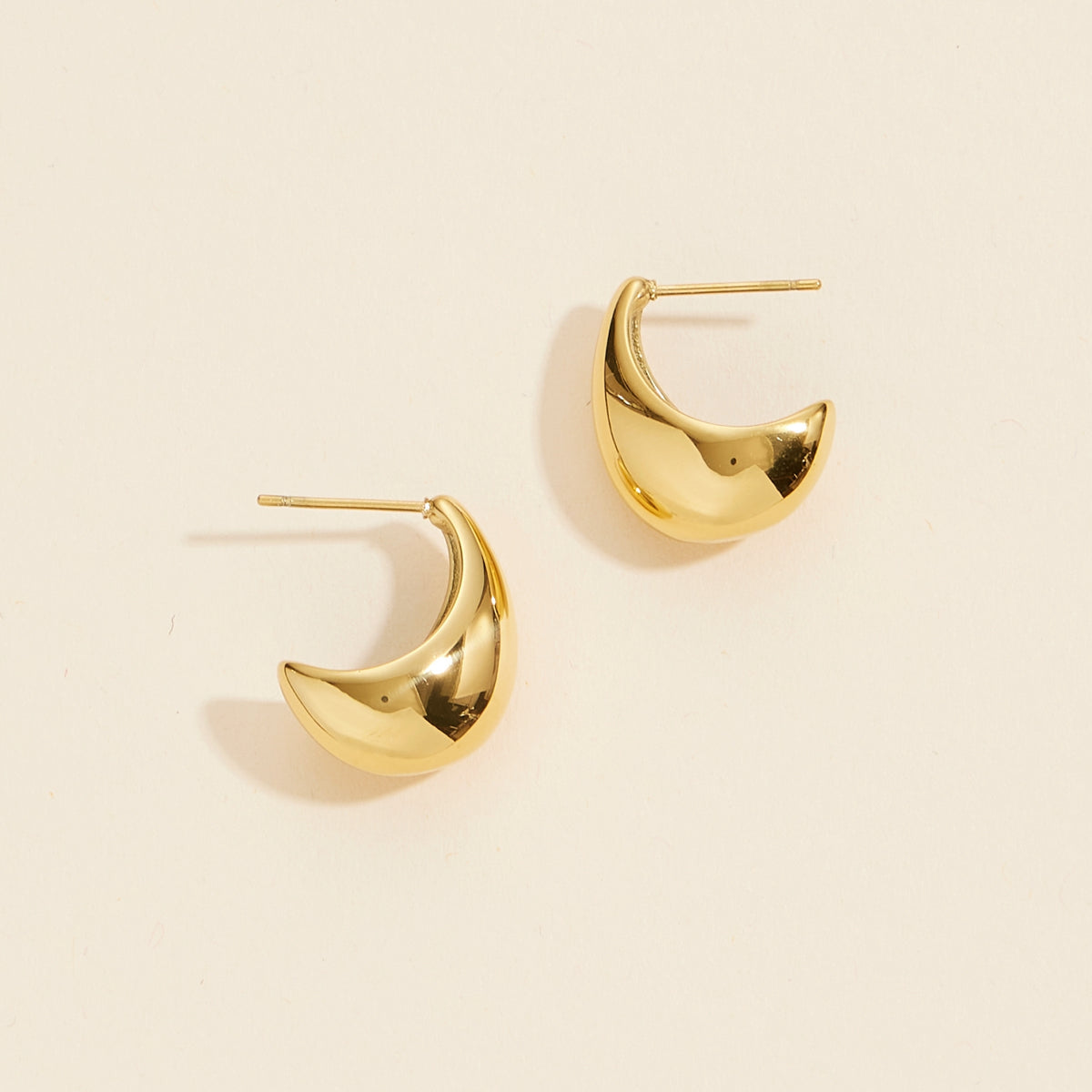 Water Drop Gold Dip Stainless Steel Earrings