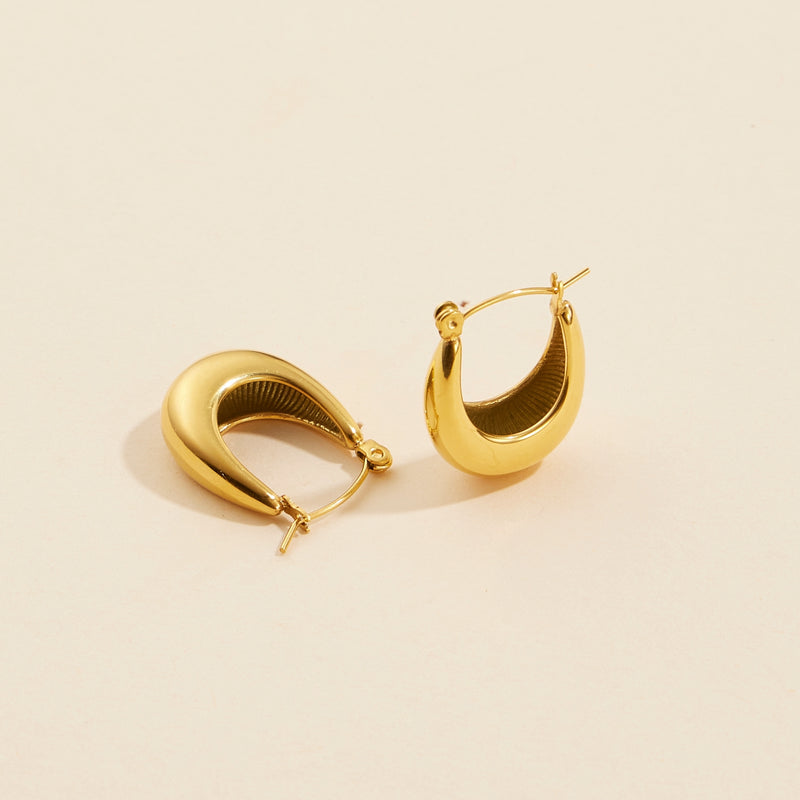 Basic Gold Dip Stainless Steel Hoop Earrings