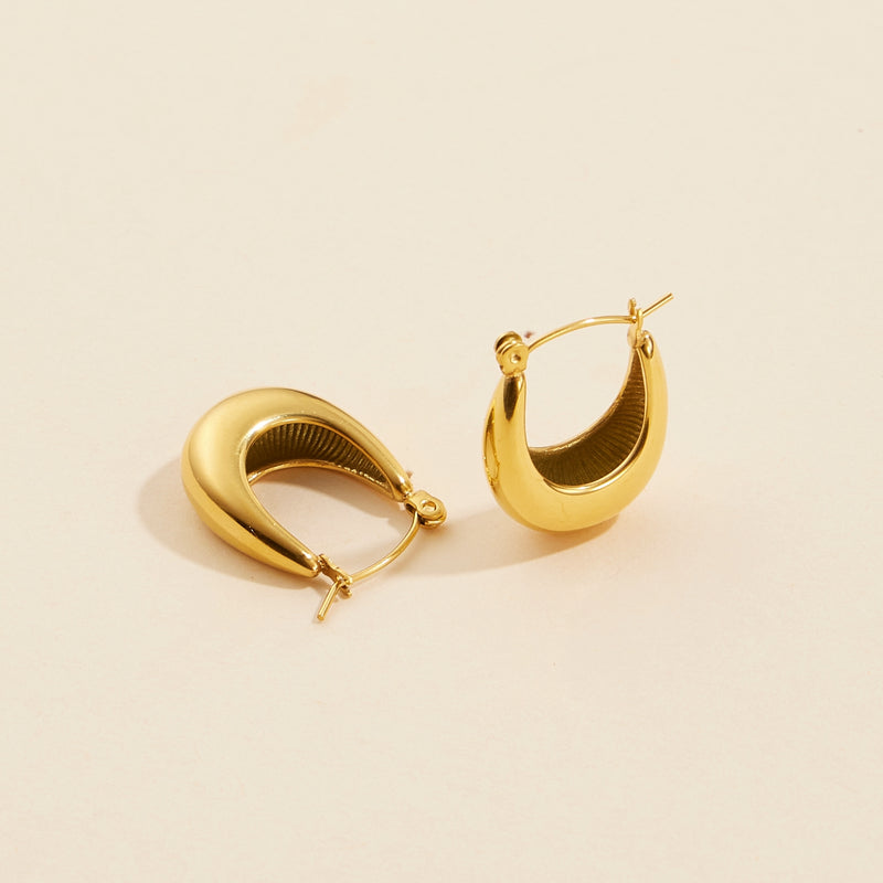 Basic Gold Dip Stainless Steel Hoop Earrings