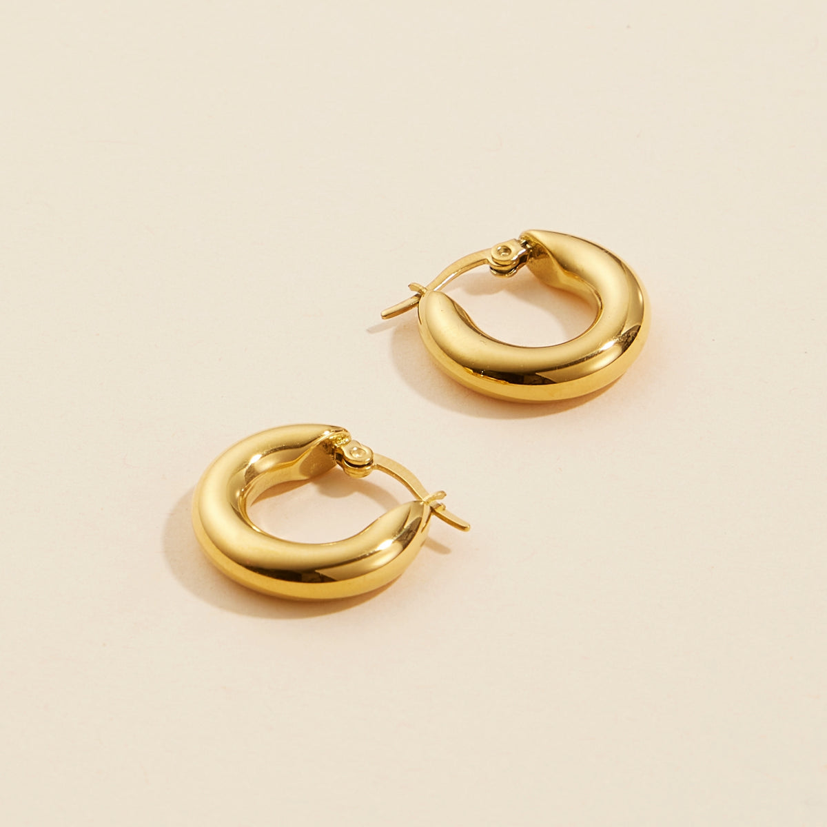 Gold Dip Stainless Steel Hoop Earrings