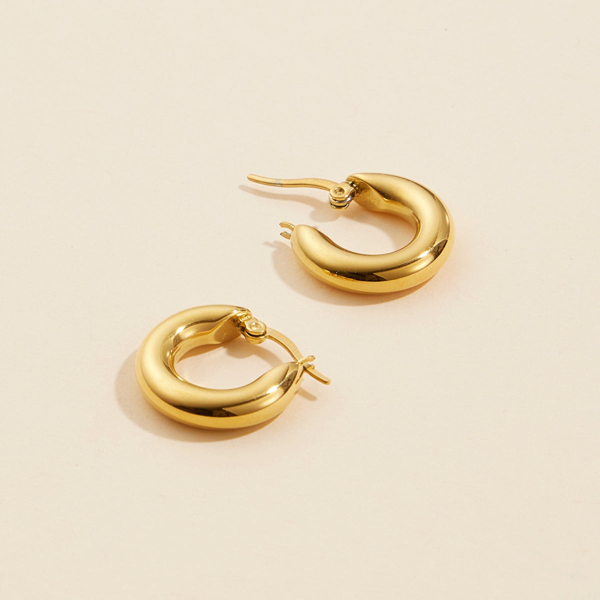 Gold Dip Stainless Steel Hoop Earrings