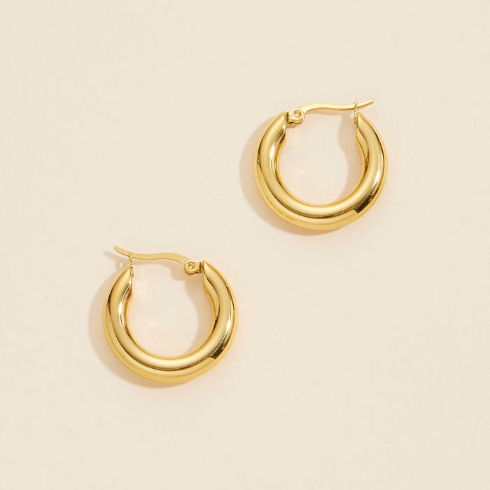 Gold Dip Stainless Steel Hoop Earrings