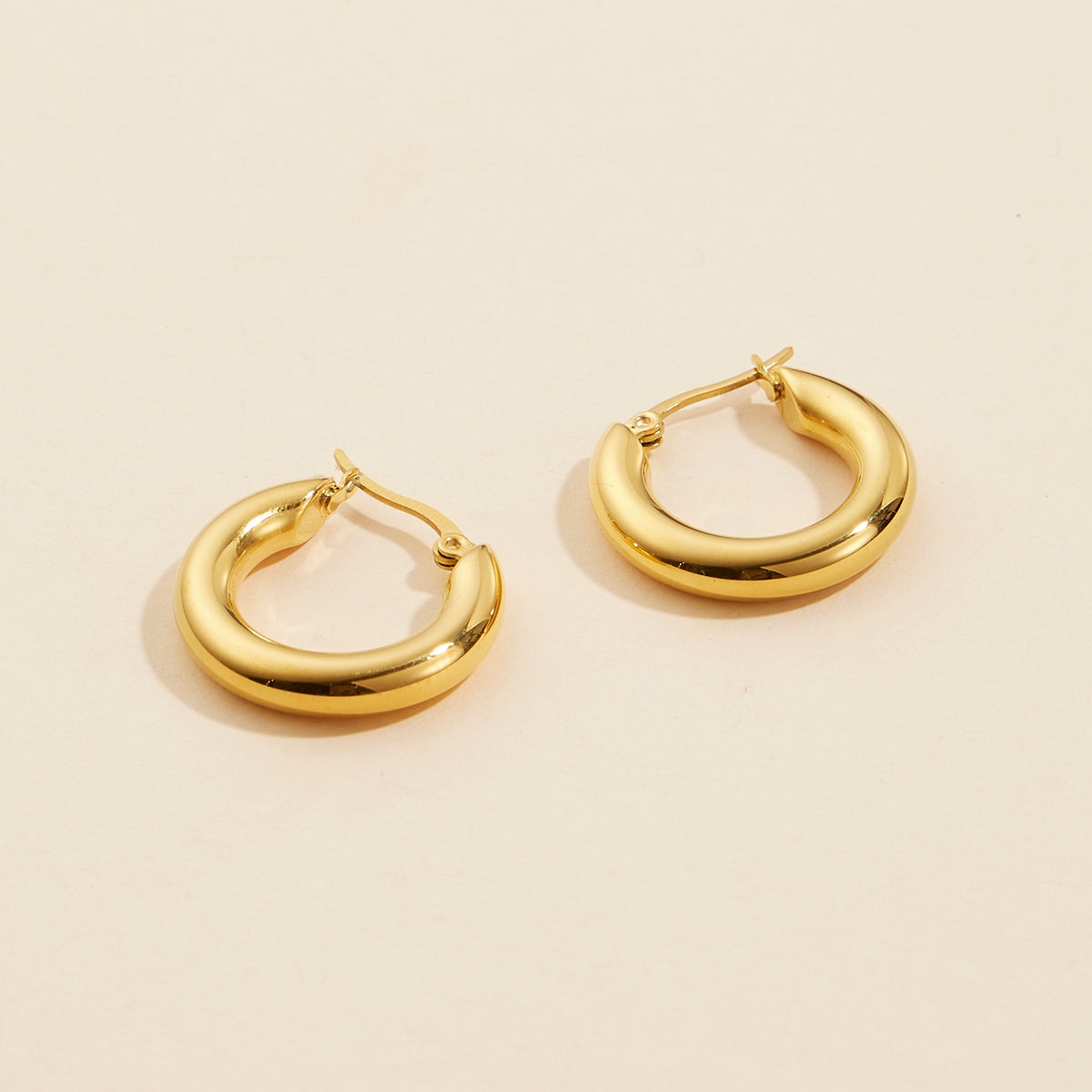 Gold Dip Stainless Steel Hoop Earrings