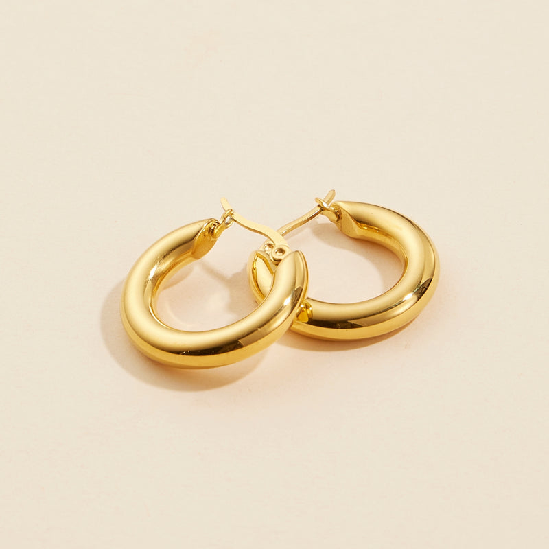 Gold Dip Stainless Steel Hoop Earrings