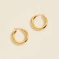 Gold Dip Basic Stainless Steel Hoop Earrings