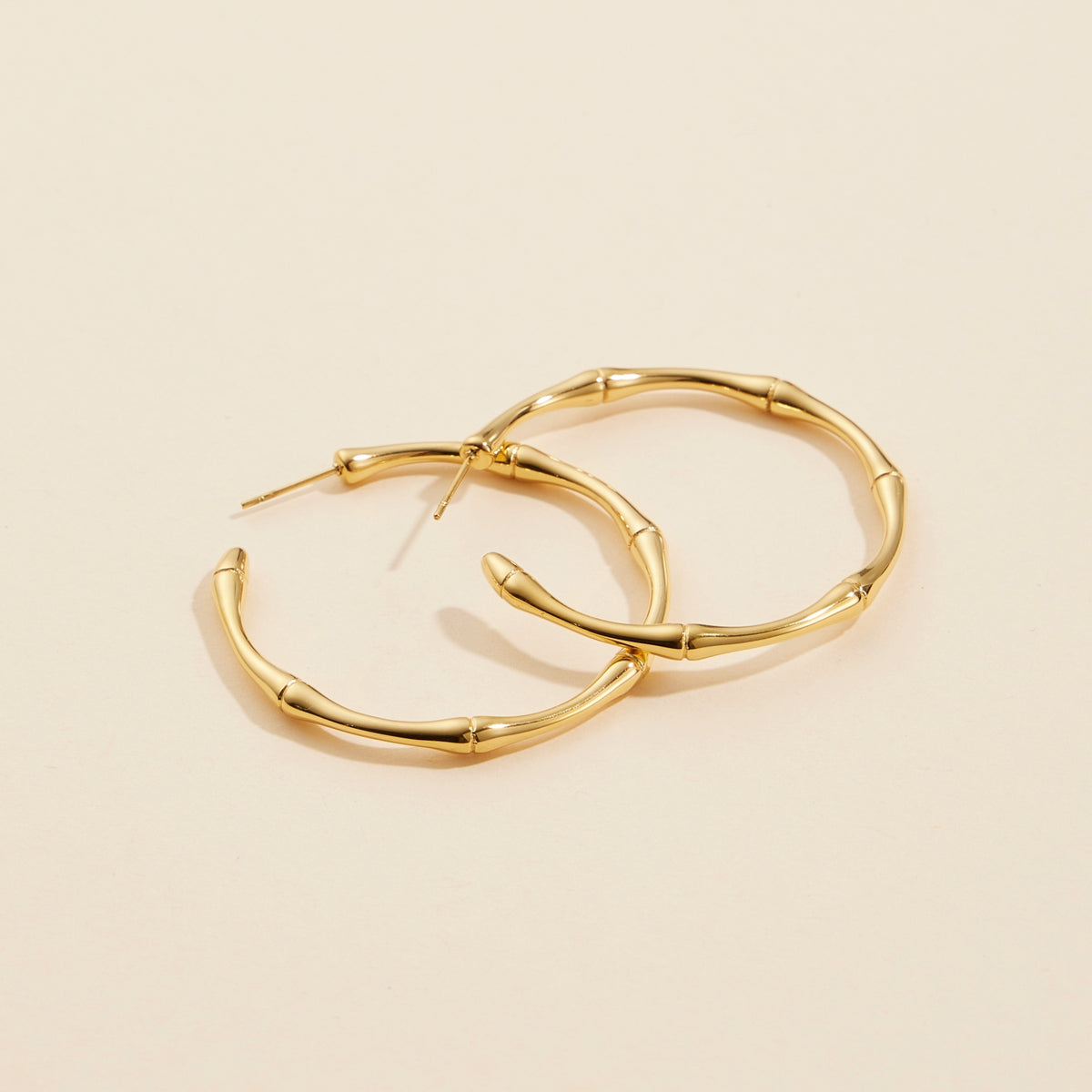 Gold Dip Stainless Steel Open Hoop Earrings