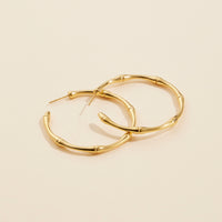 Gold Dip Stainless Steel Open Hoop Earrings