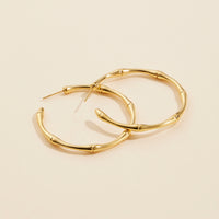 Gold Dip Stainless Steel Open Hoop Earrings