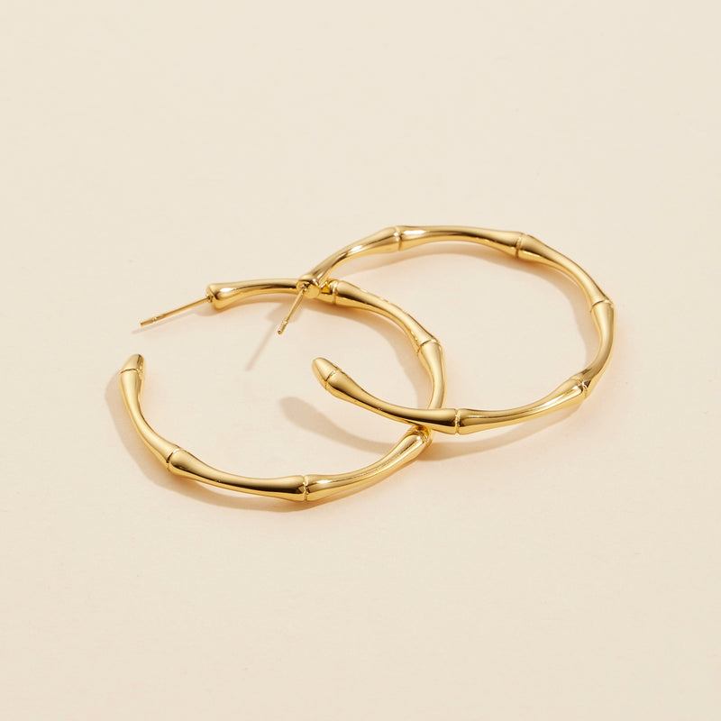 Gold Dip Stainless Steel Open Hoop Earrings