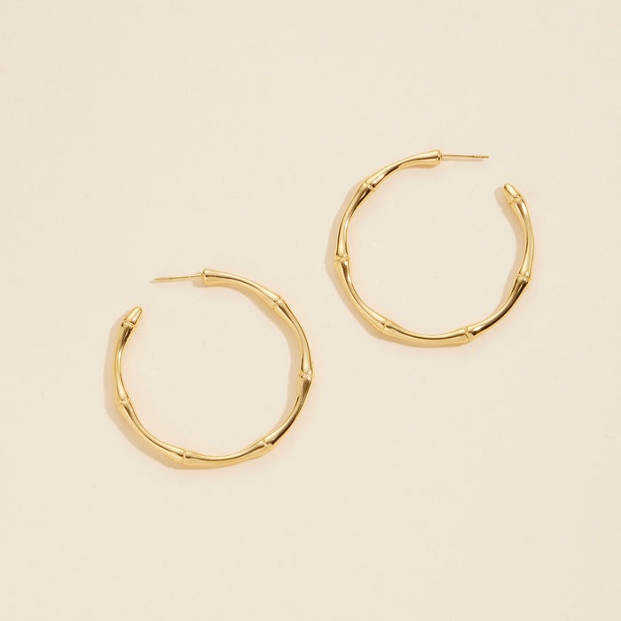 Gold Dip Stainless Steel Open Hoop Earrings