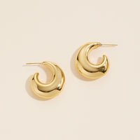 Gold Dip Stainless Steel Open Hoop Earrings