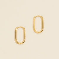 Gold Dip Stainless Steel Oval Hoop Earrings