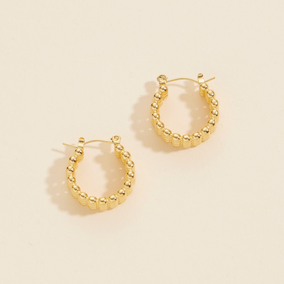 Gold Dip Bubbled Stainless Steel Hoop Earrings