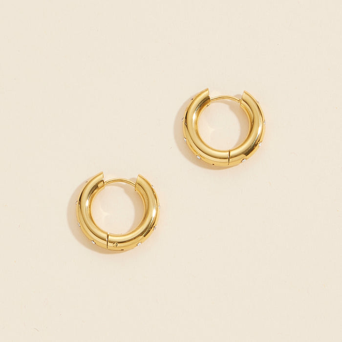 Gold Dip Basic Stainless Steel Hoop Earrings