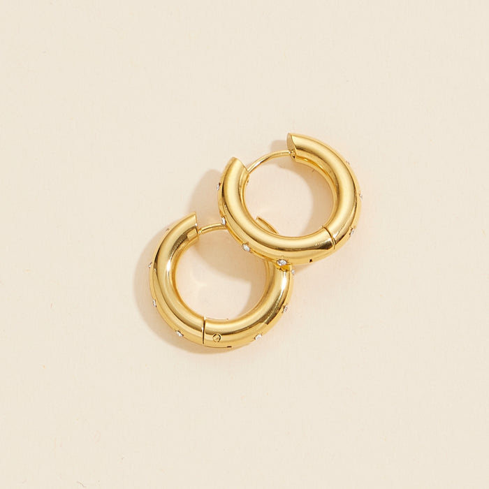 Gold Dip Basic Stainless Steel Hoop Earrings