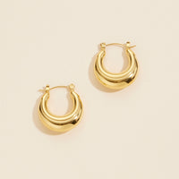 Gold Dip Basic Stainless Steel Hoop Earrings