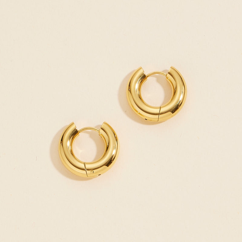 Gold Dip Stainless Steel Hoop Earrings