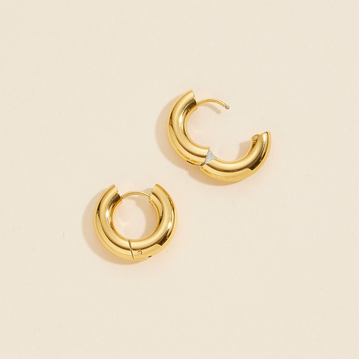 Gold Dip Stainless Steel Hoop Earrings