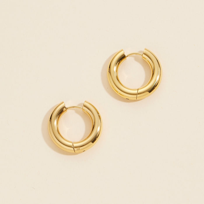 Gold Dip Stainless Steel Hoop Earrings