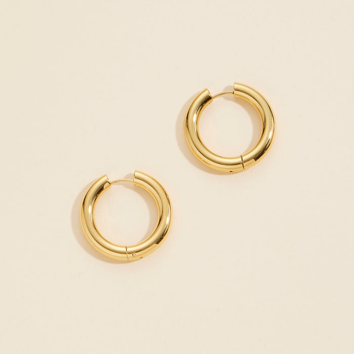 Gold Dip Stainless Steel Hoop Earrings