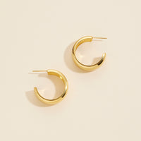 Gold Dip Stainless Steel Open Hoop Earrings